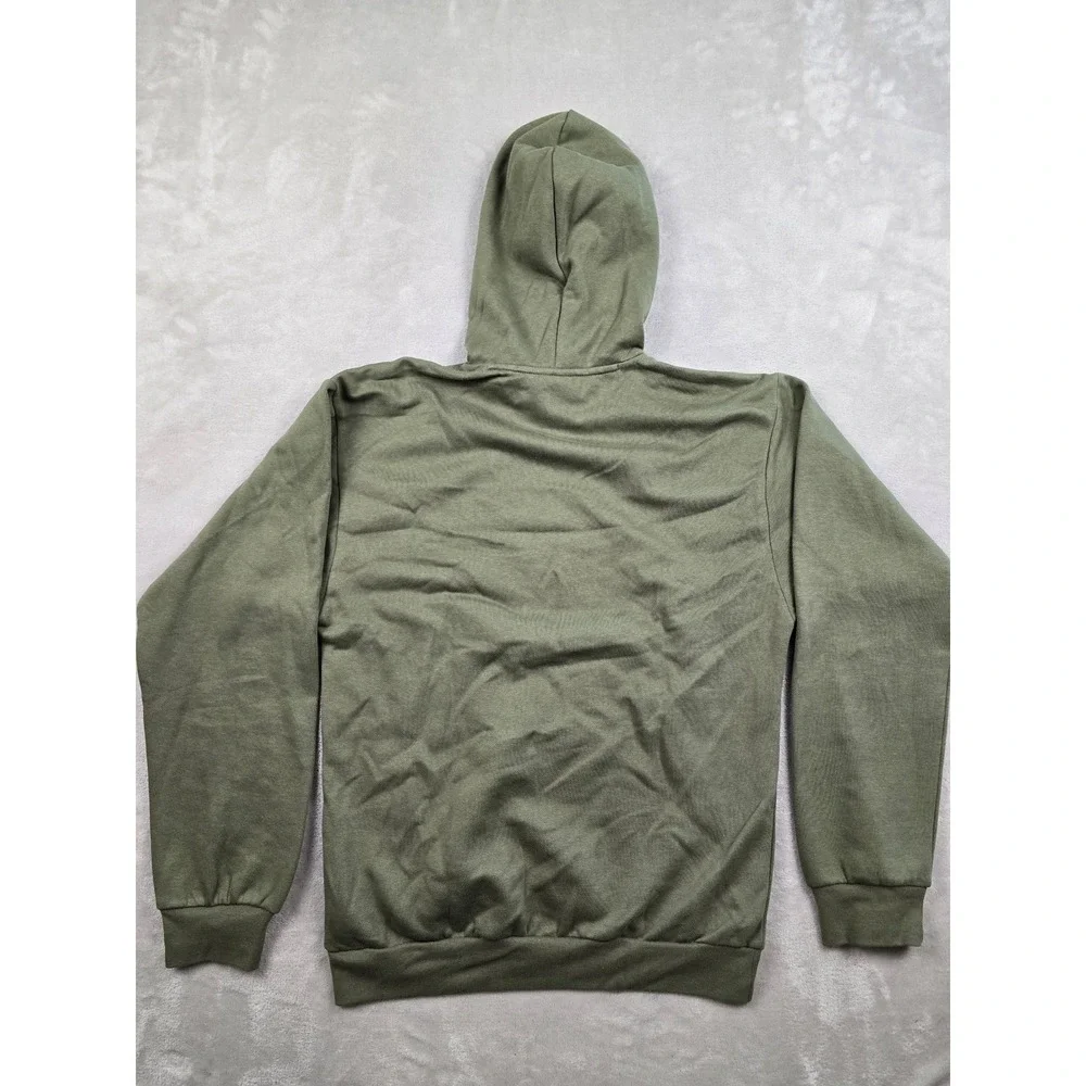 Adidas Hoodie Mens Small Green Fleece Pullover Sweatshirt Athleisure